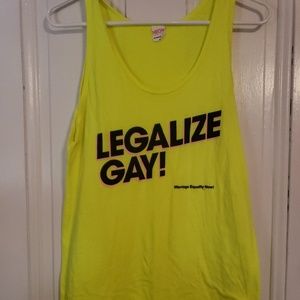 Neon Pride Legalize Gay Tank Shirt Size M